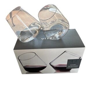 VISKI Rolling Crystal Wine Glasses Set Of 2 Aerates Your Wine Entertaining Host